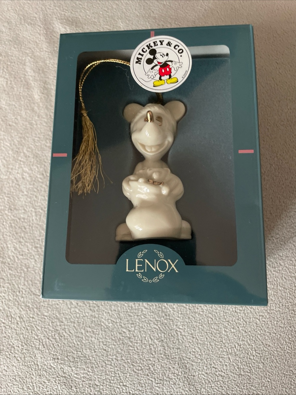 1997 Lenox Disney Mickey Mouse HO HO HO Bag Of Toys w/ Box Ornament